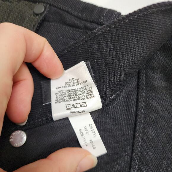 Express Womens High Waisted Sequin Front Ripped Raw Hem Straight Ankle Jeans 4R - Picture 9 of 13